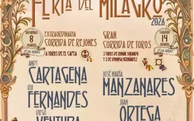 Definido el cartel taurino de las Fiestas del Milagro 2026