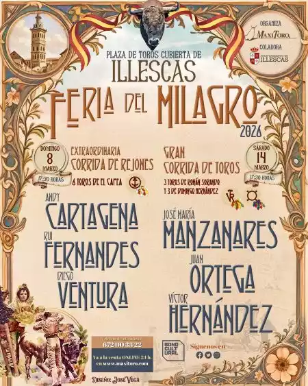 cartel-fiestas-milagro-toros-2026 Cartel Fiestas Milagro Toros Illescas 2026