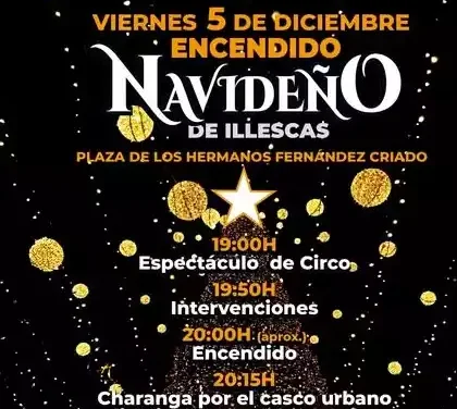 Próximo día cinco de Diciembre, encendido navideño en Illescas