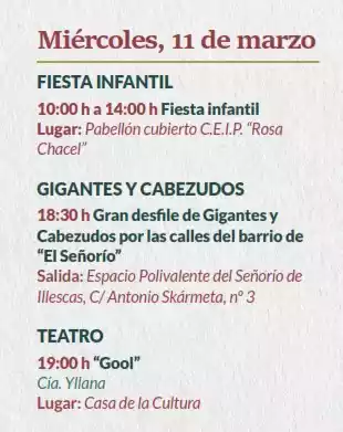 Fiestas del Milagro Illescas 2026. Actos Lúdico-festivos