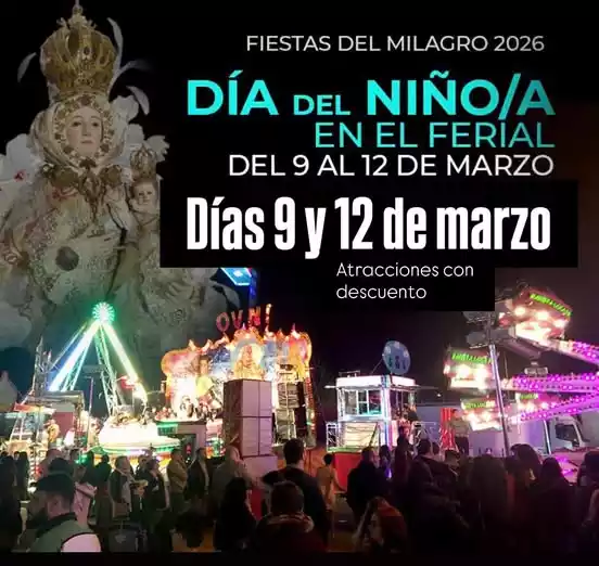 Descuento infantil. Fiestas Milagro Illescas 2026