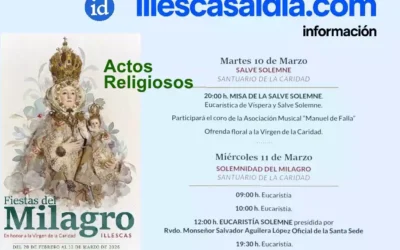 Actos Religiosos días 10 y 11. Fiestas del Milagro Illescas 2.026