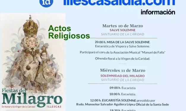 Actos Religiosos días 10 y 11. Fiestas del Milagro Illescas 2.026