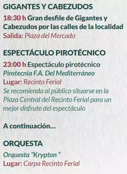 Fiestas Milagro Illescas 2026. Programación Martes 10 de Marzo