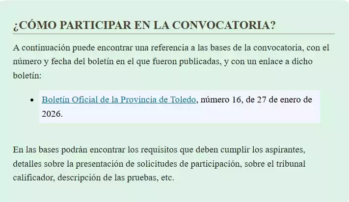 Participación convocatoria Trabajador social Illescas