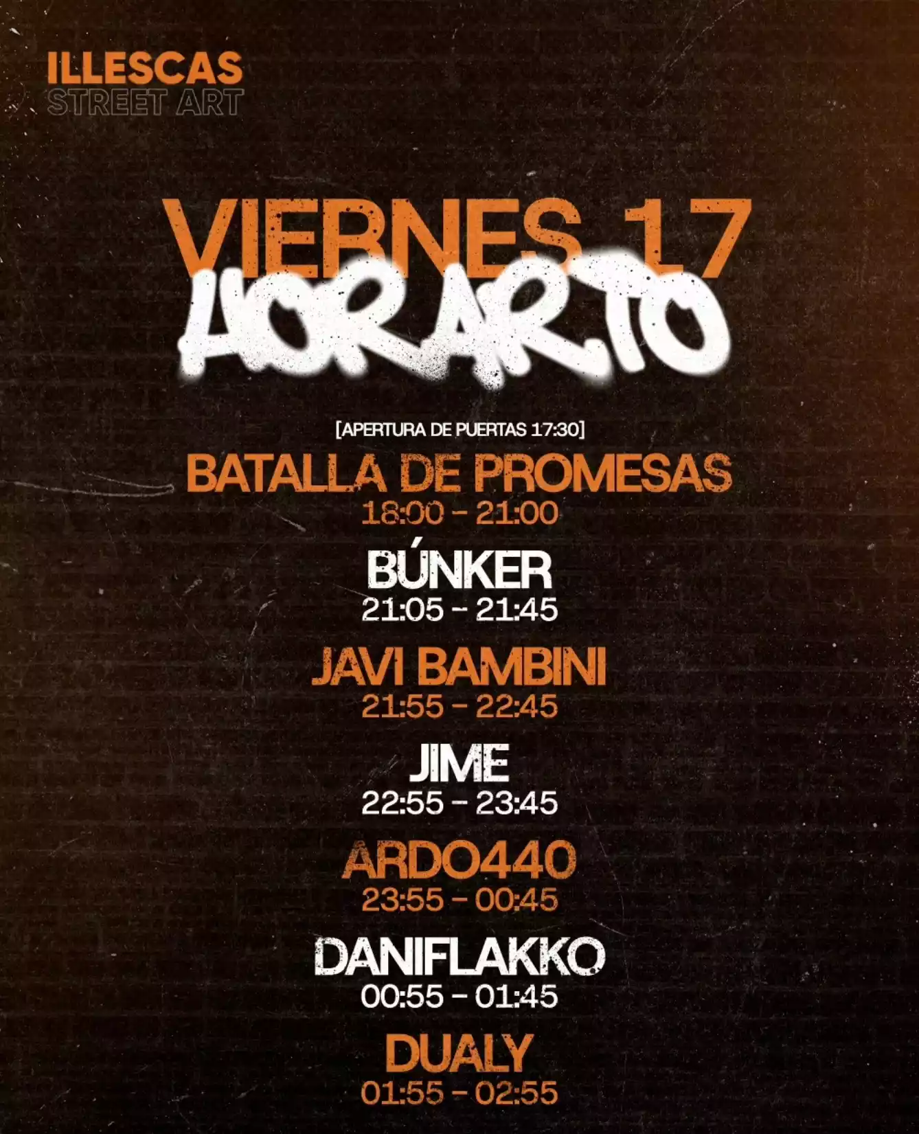 horarios-illescas-street-art-viernes-17 Horarios Illescas Street Art Viernes 17