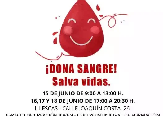 Del 15 al 18 de Junio puedes donar sangre en Illescas