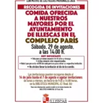 Las invitaciones para la comida de los mavores se podrán recoger a partir del martes 14