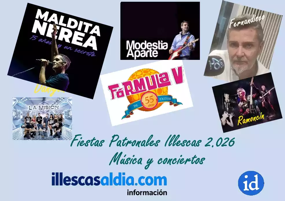 Actuaciones conciertos Fiestas Patronales Illescas 2026