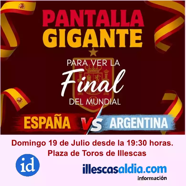 futbol-final-pantalla-pla-toros-illescas Futbol final copa del mundo 2026. Plaza de Toros Illescas