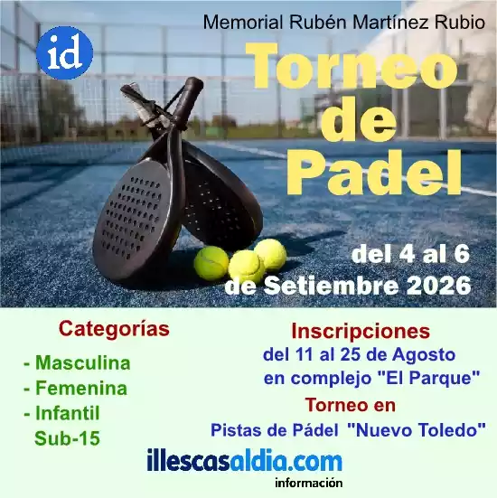 Torneo de Pádel 2026. Memorial Rubén Martínez Rubio